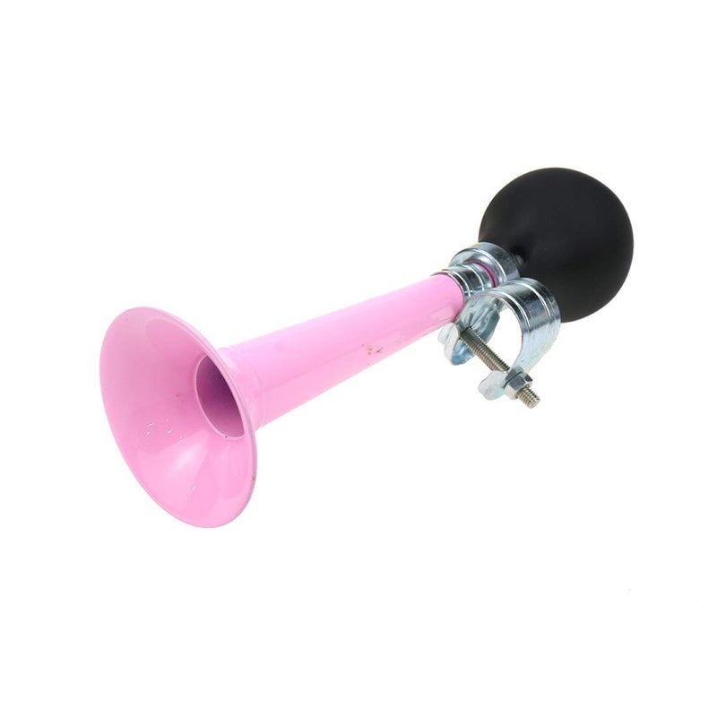 AUTUT Bike Bugle Horn Retro Clown Horn Metal Air Horn with Squeeze Bulb for Bicycle Golf Cart, Pink - Image 1